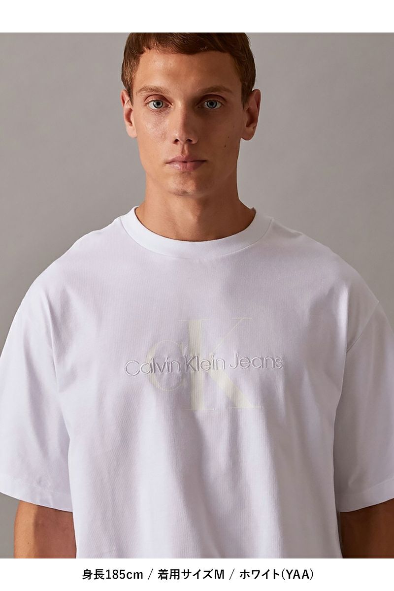 Calvin Klein(カルバン クライン)SS HERO MONOGRAM HVYWT TEE 16S モノグラムロゴヘビーウェイトTシャツ 40EM290 -3