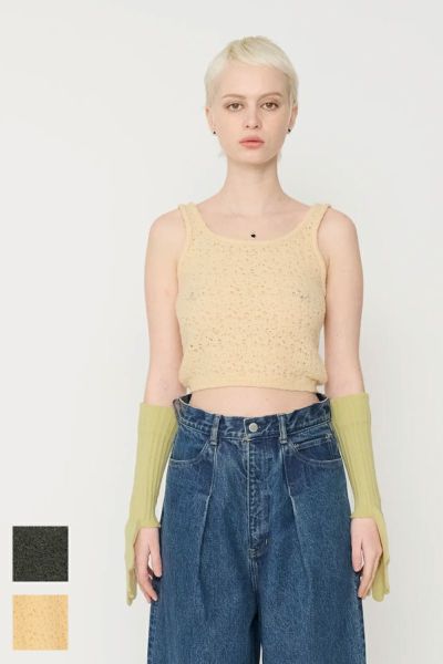 JANE SMITH(ジェーンスミス)7G KEY KNIT 2WAY SHORT TANK TOP 7Gキーニット２ウェイショータンクトップ 24WKN-#611L