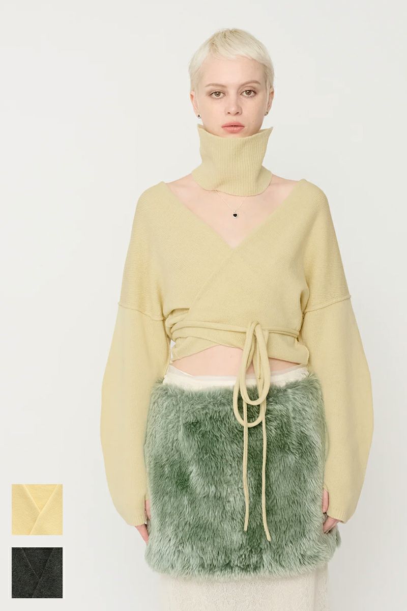 JANE SMITH(ジェーンスミス)7G CACHECOEUR CARDIGAN WITH NECK WARMER 7Gカシュクールカーディガンウィズネックウォーマー 24WKN-#682L