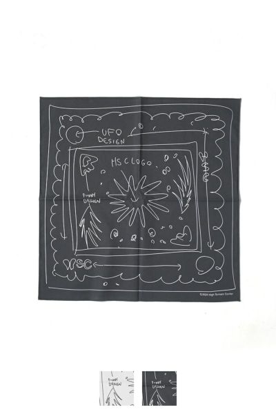 High Scream Center(ハイスクリームセンター)ROUGH SKETCH BANDANA ラフスケッチバンダナ HSC24FW-AC06