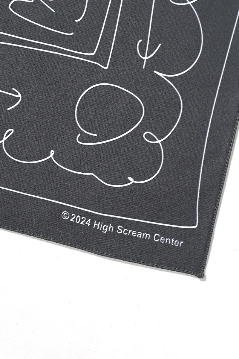High Scream Center(ハイスクリームセンター)ROUGH SKETCH BANDANA ラフスケッチバンダナ HSC24FW-AC06 -3