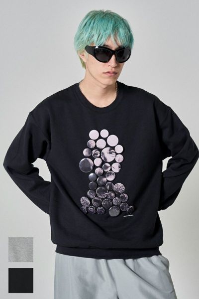 High Scream Center(ハイスクリームセンター)BUTTON BAADGES ver2 SWEAT SHIRT ボタンバッジスウェットシャツ HSC24FW-CT03