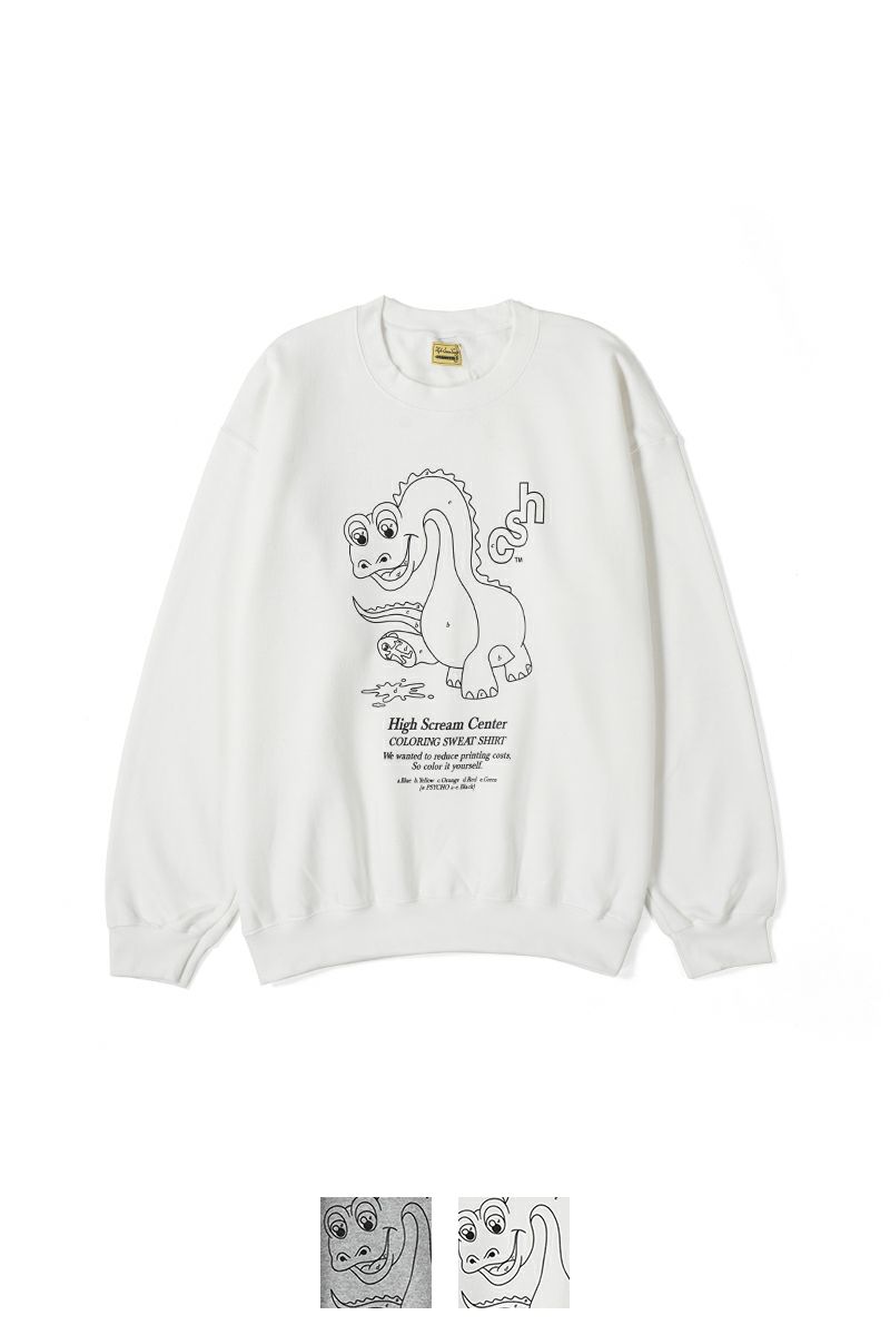 High Scream Center(ハイスクリームセンター)COLORING SWEAT SHIRT カラーリングスウェットシャツ HSC24FW-CT08