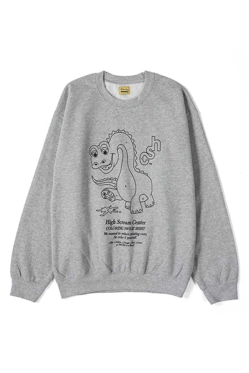 High Scream Center(ハイスクリームセンター)COLORING SWEAT SHIRT カラーリングスウェットシャツ HSC24FW-CT08 -1