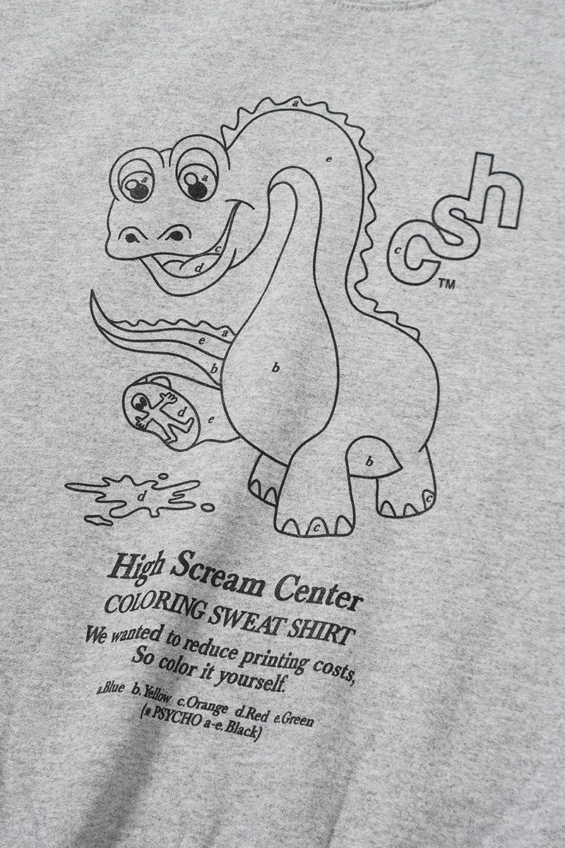 High Scream Center(ハイスクリームセンター)COLORING SWEAT SHIRT カラーリングスウェットシャツ HSC24FW-CT08 -4