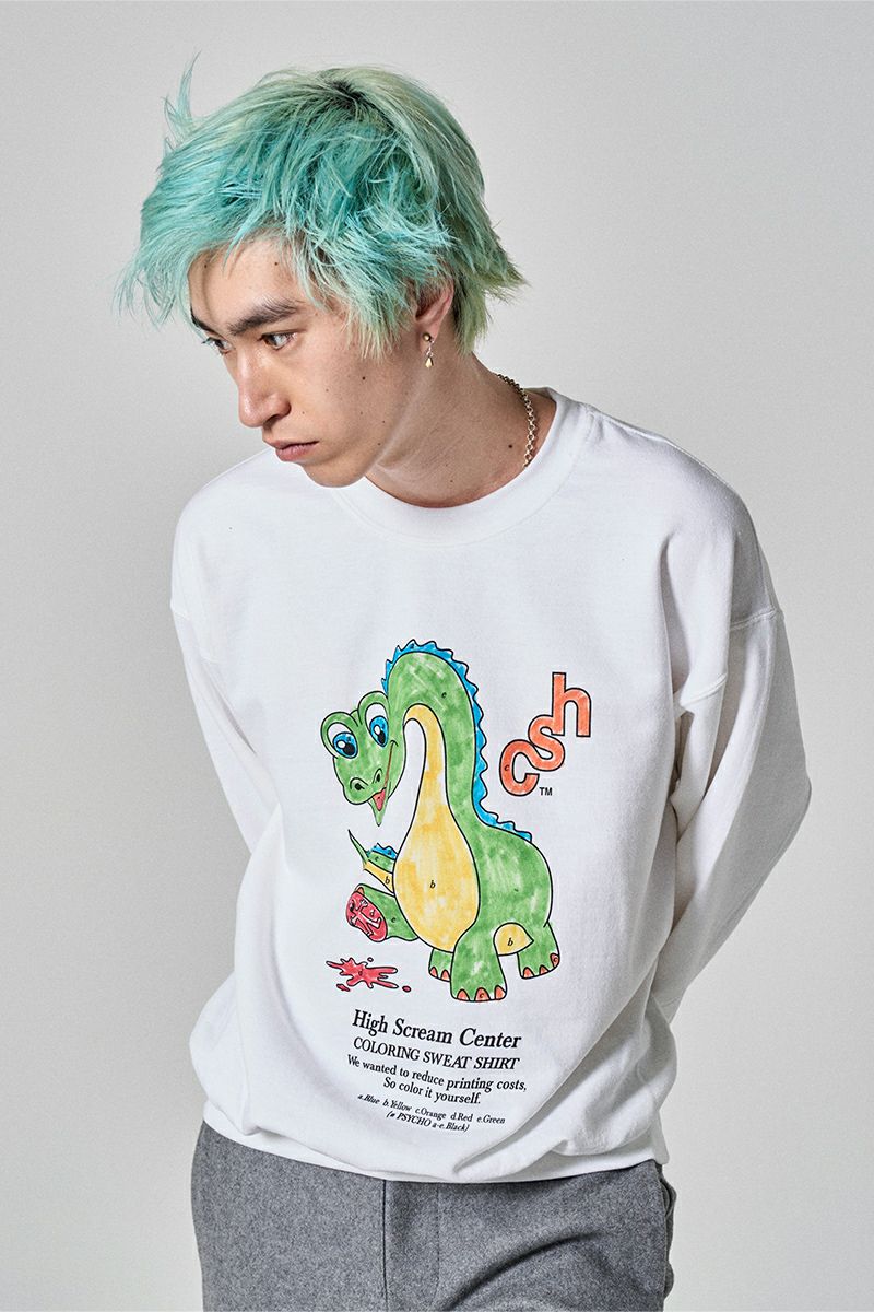 High Scream Center(ハイスクリームセンター)COLORING SWEAT SHIRT カラーリングスウェットシャツ HSC24FW-CT08 -7