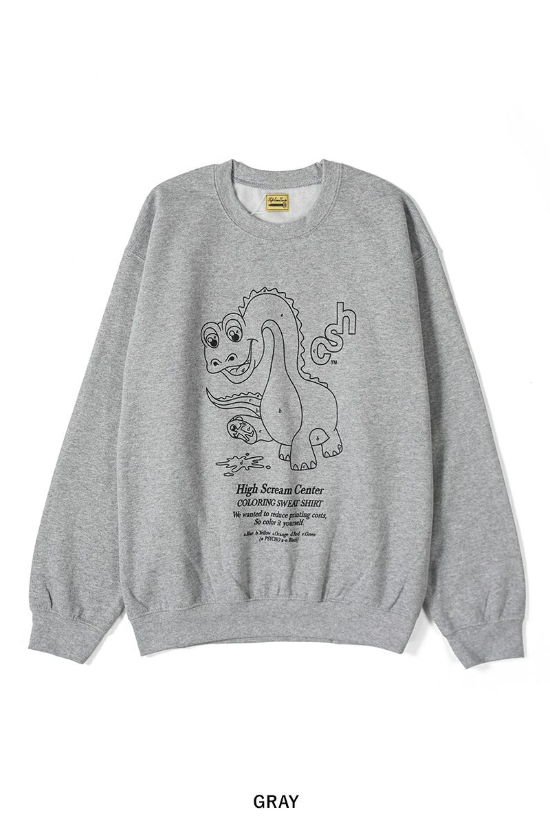 High Scream Center(ハイスクリームセンター)COLORING SWEAT SHIRT カラーリングスウェットシャツ HSC24FW-CT08 -8