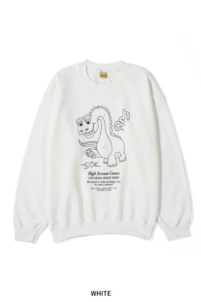 High Scream Center(ハイスクリームセンター)COLORING SWEAT SHIRT カラーリングスウェットシャツ HSC24FW-CT08 -9