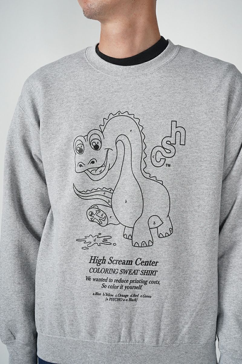 High Scream Center(ハイスクリームセンター)COLORING SWEAT SHIRT カラーリングスウェットシャツ HSC24FW-CT08 -10