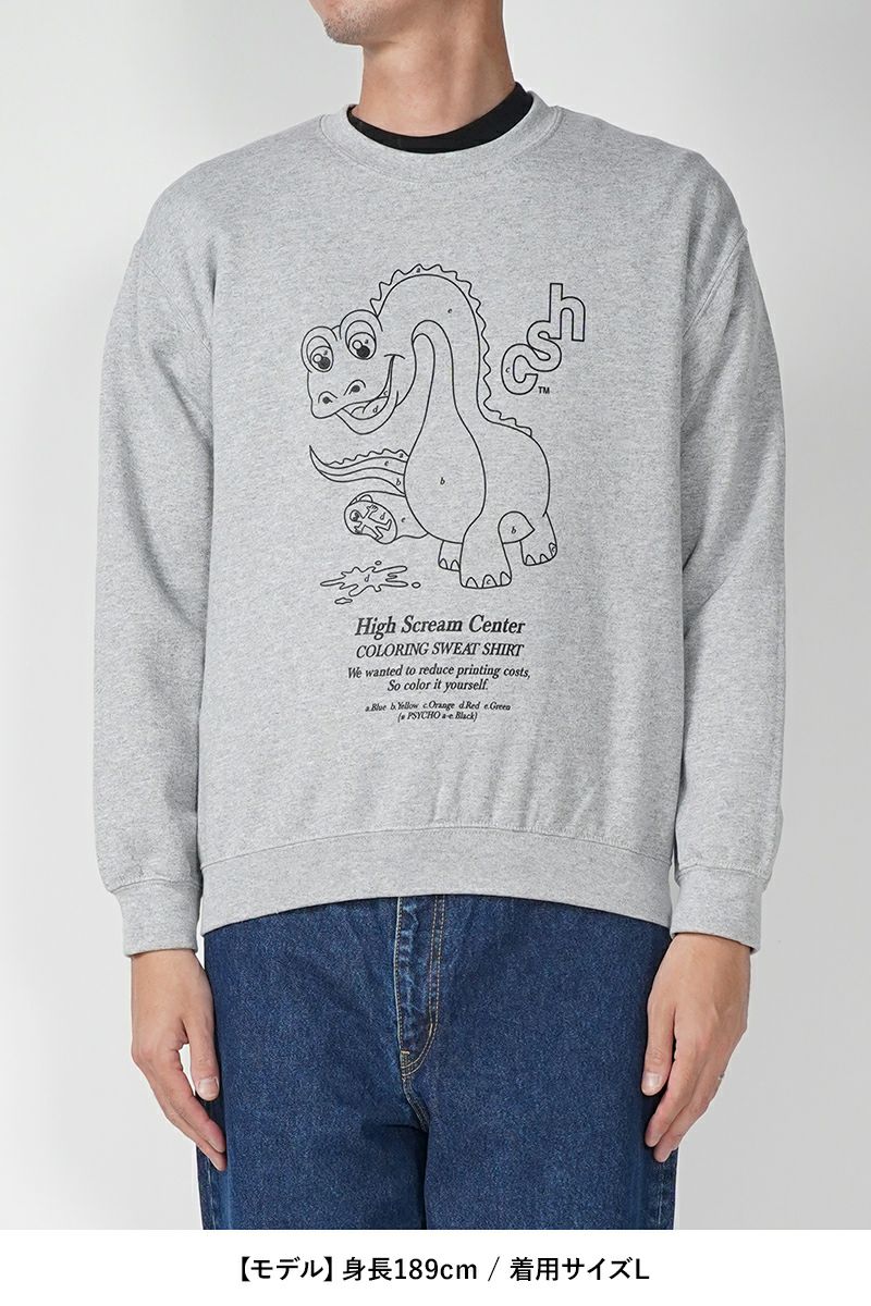 High Scream Center(ハイスクリームセンター)COLORING SWEAT SHIRT カラーリングスウェットシャツ HSC24FW-CT08 -17