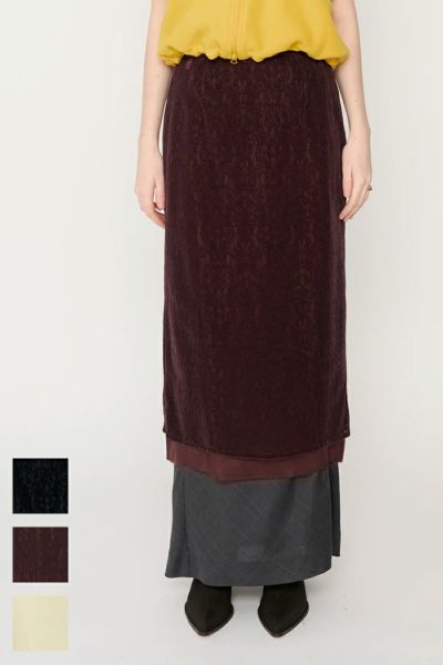 JANE SMITH(ジェーンスミス)FLOCKY LACE LAYERED SKIRT フロッキーレースレイヤードスカート 24WSK-#614L