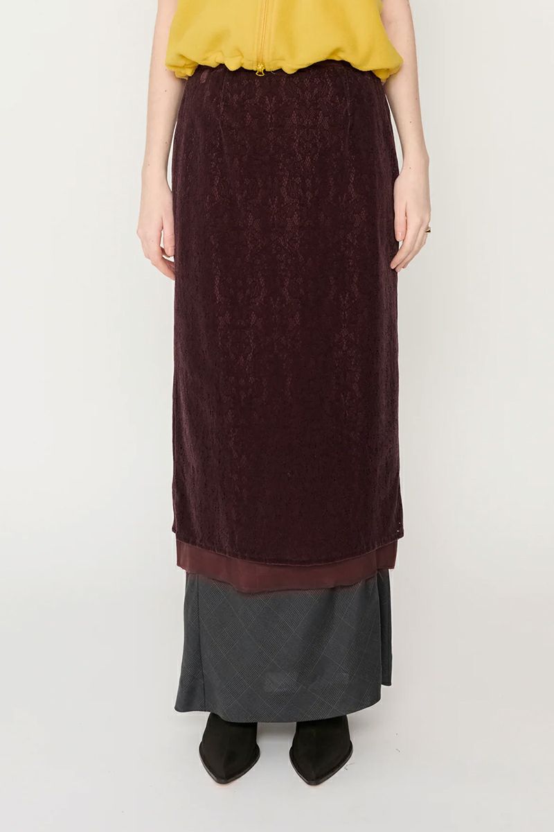 JANE SMITH(ジェーンスミス)FLOCKY LACE LAYERED SKIRT フロッキーレースレイヤードスカート 24WSK-#614L -5