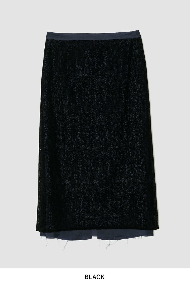 JANE SMITH(ジェーンスミス)FLOCKY LACE LAYERED SKIRT フロッキーレースレイヤードスカート 24WSK-#614L -12