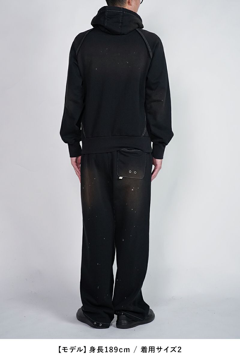 FAF AGED BAGGY SWEAT PANTSスウェットパンツ サイズ2 FAF(エフエーエフ)のAGED BAGGY SWEAT PANTS BLACKの通販