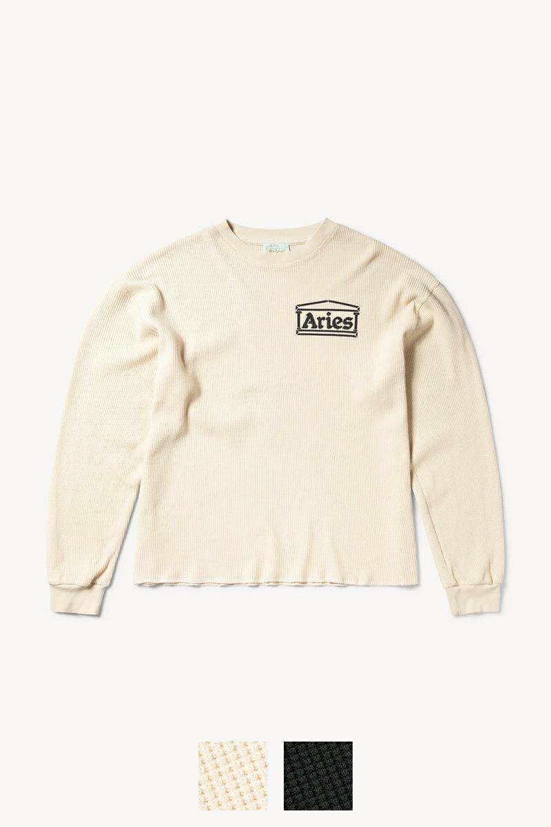 ARIES(アリーズ)Waffle LS Tee コットンワッフルジャージー ユニセックスロングスリーブTシャツ AR40666