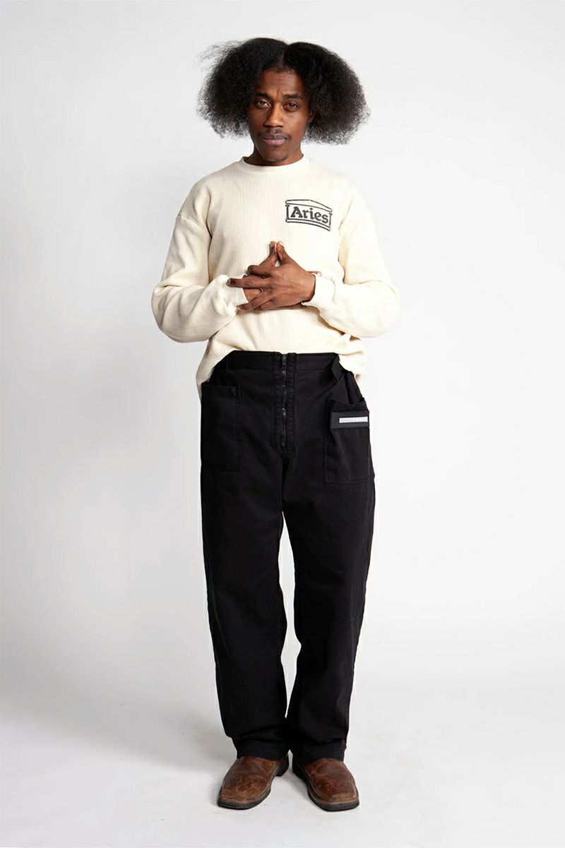 ARIES(アリーズ)Waffle LS Tee コットンワッフルジャージー ユニセックスロングスリーブTシャツ AR40666 -1