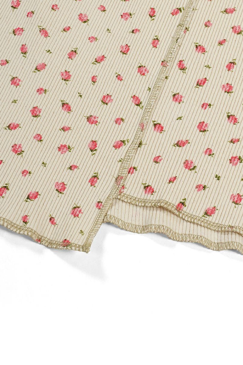 kengo(ケンゴ)kobana ga saita printed rib long skirt 小花が咲いたプリントロングスカート K24FW-SK1 -4