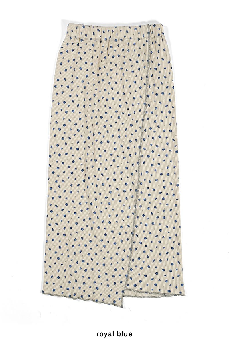 kengo(ケンゴ)kobana ga saita printed rib long skirt 小花が咲いたプリントロングスカート K24FW-SK1 -7