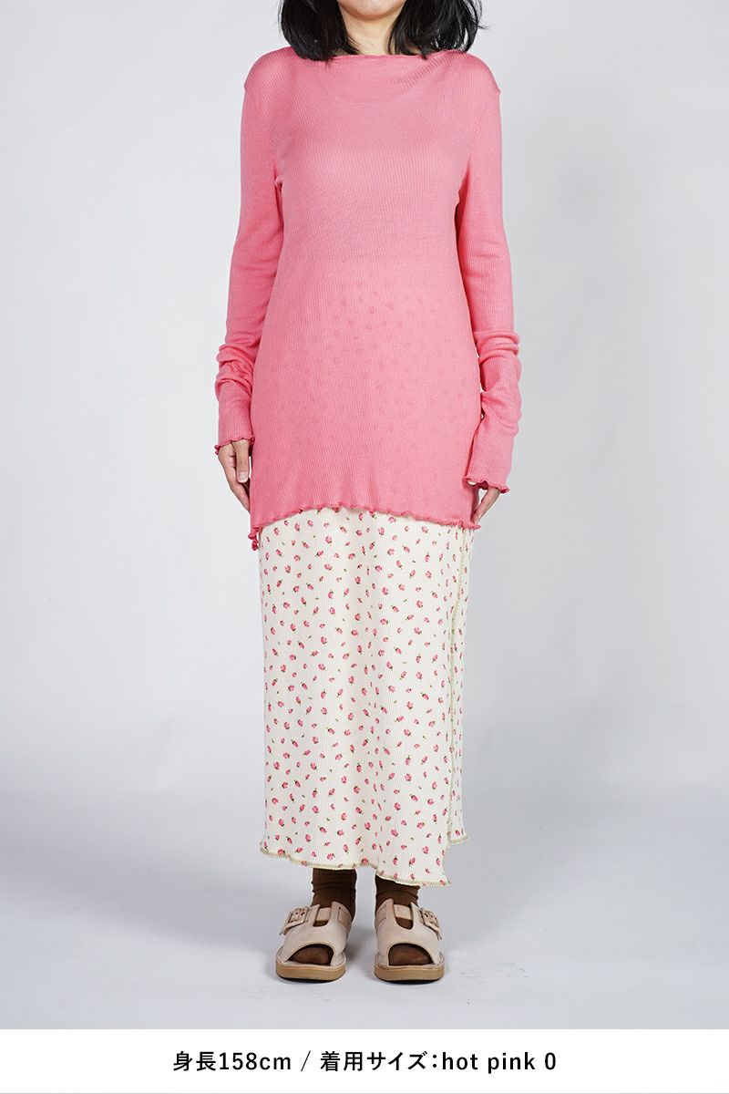 kengo(ケンゴ)kobana ga saita printed rib long skirt 小花が咲いたプリントロングスカート K24FW-SK1 -12