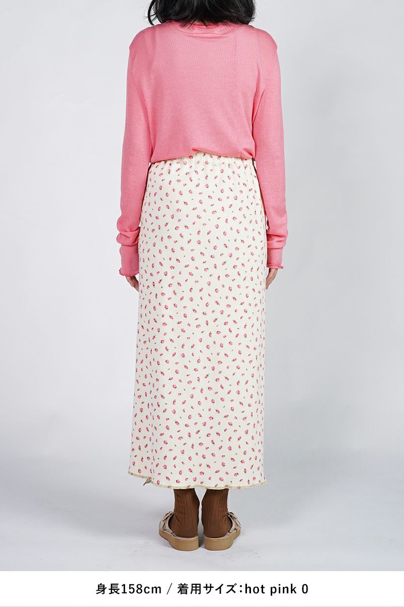 kengo(ケンゴ)kobana ga saita printed rib long skirt 小花が咲いたプリントロングスカート K24FW-SK1 -14