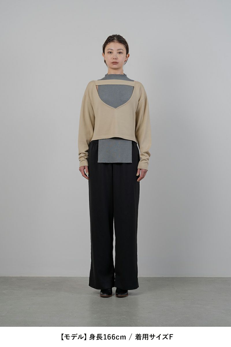 TAN(タン)COMBINATION KNITTED TOPS コンビネーションニットトップス TAN24FW-11 -1