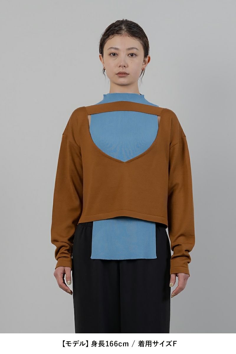 TAN(タン)COMBINATION KNITTED TOPS コンビネーションニットトップス TAN24FW-11 -12