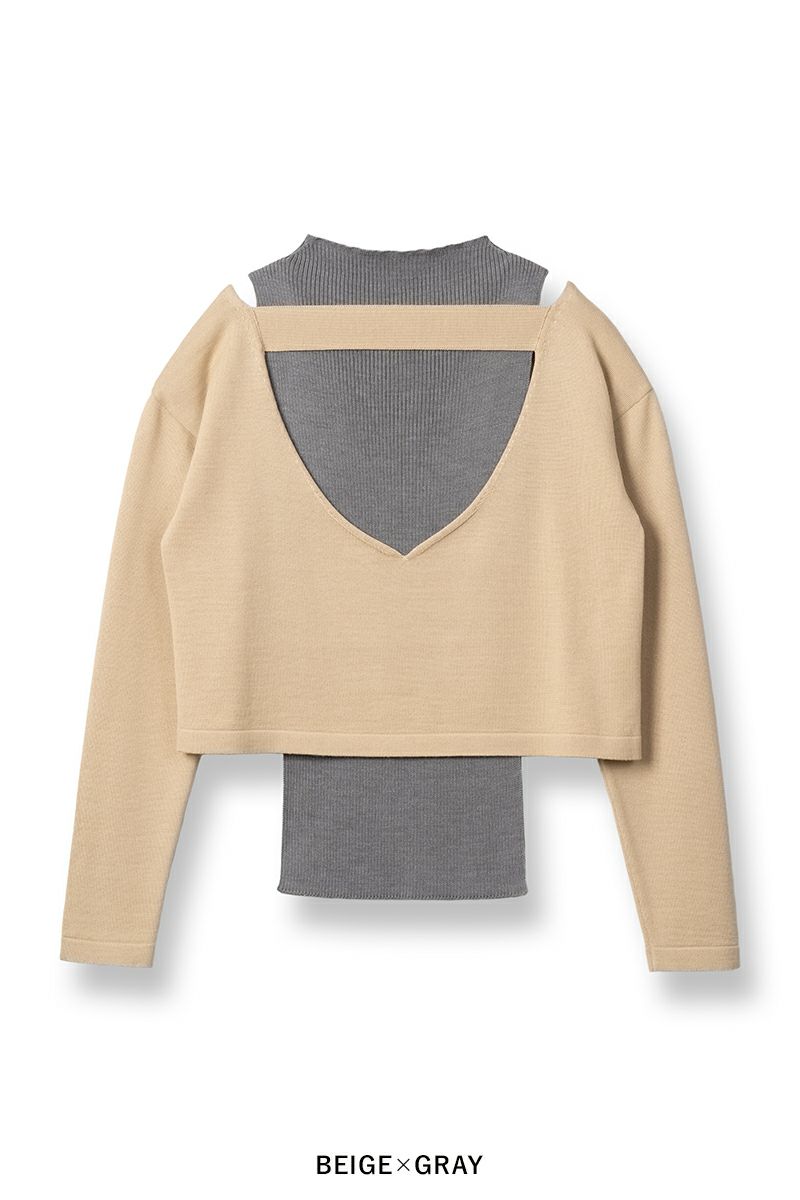 TAN(タン)COMBINATION KNITTED TOPS コンビネーションニットトップス TAN24FW-11 -16