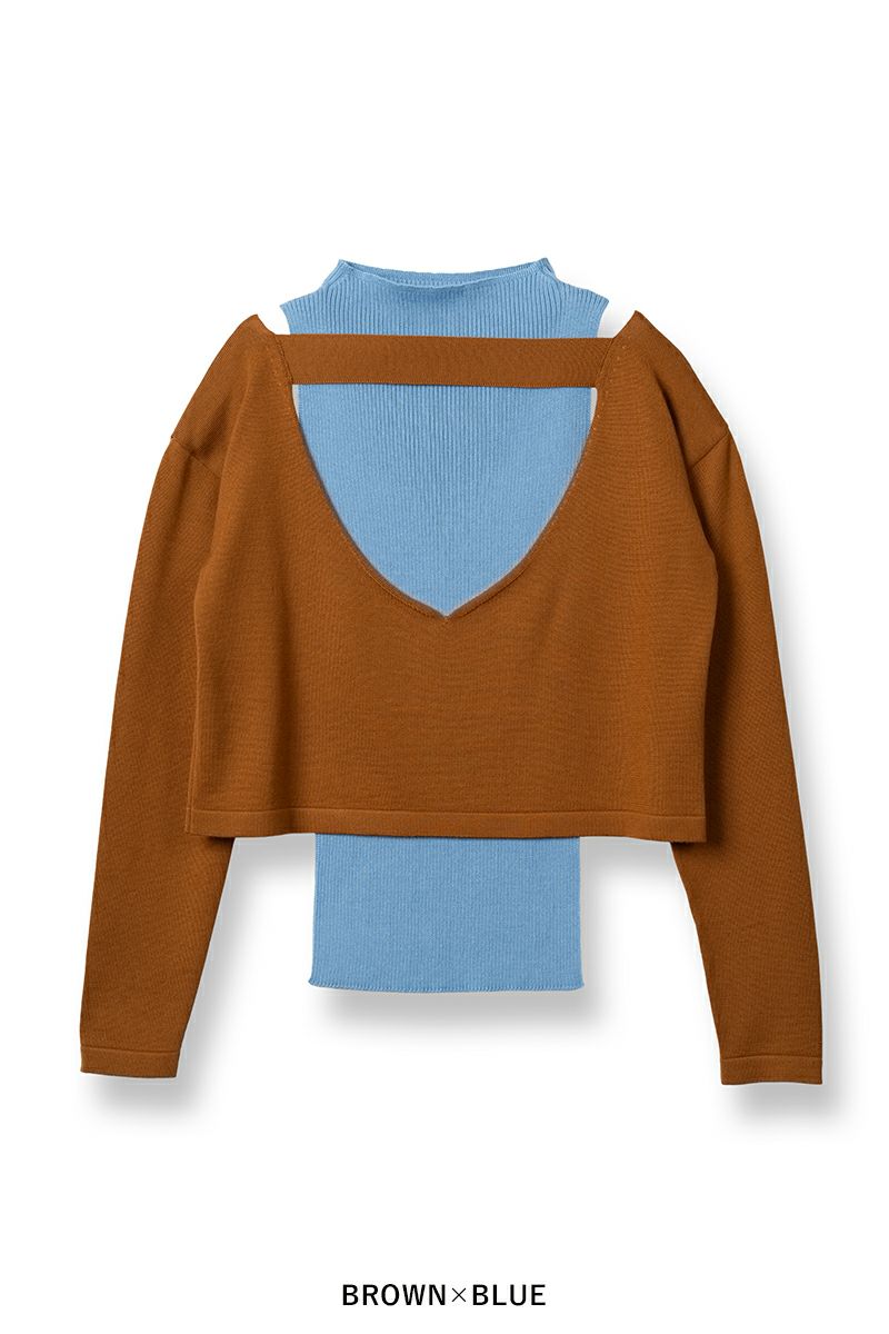 TAN(タン)COMBINATION KNITTED TOPS コンビネーションニットトップス TAN24FW-11 -22