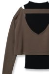 TAN(タン)COMBINATION KNITTED TOPS コンビネーションニットトップス TAN24FW-11 -25