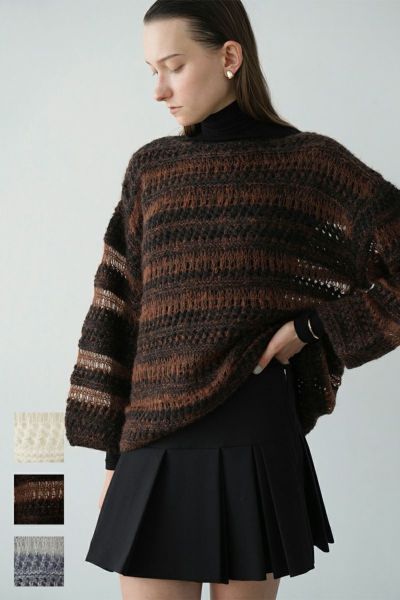 CLANE(クラネ)SHEER BORDER MOHAIR KNIT シアーボーダーモエアニット 17106-2042