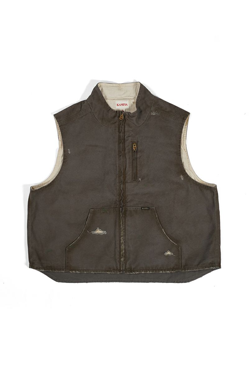 KAMIYA(カミヤ)BORO Duck Vest ボロダックベスト G13VT025