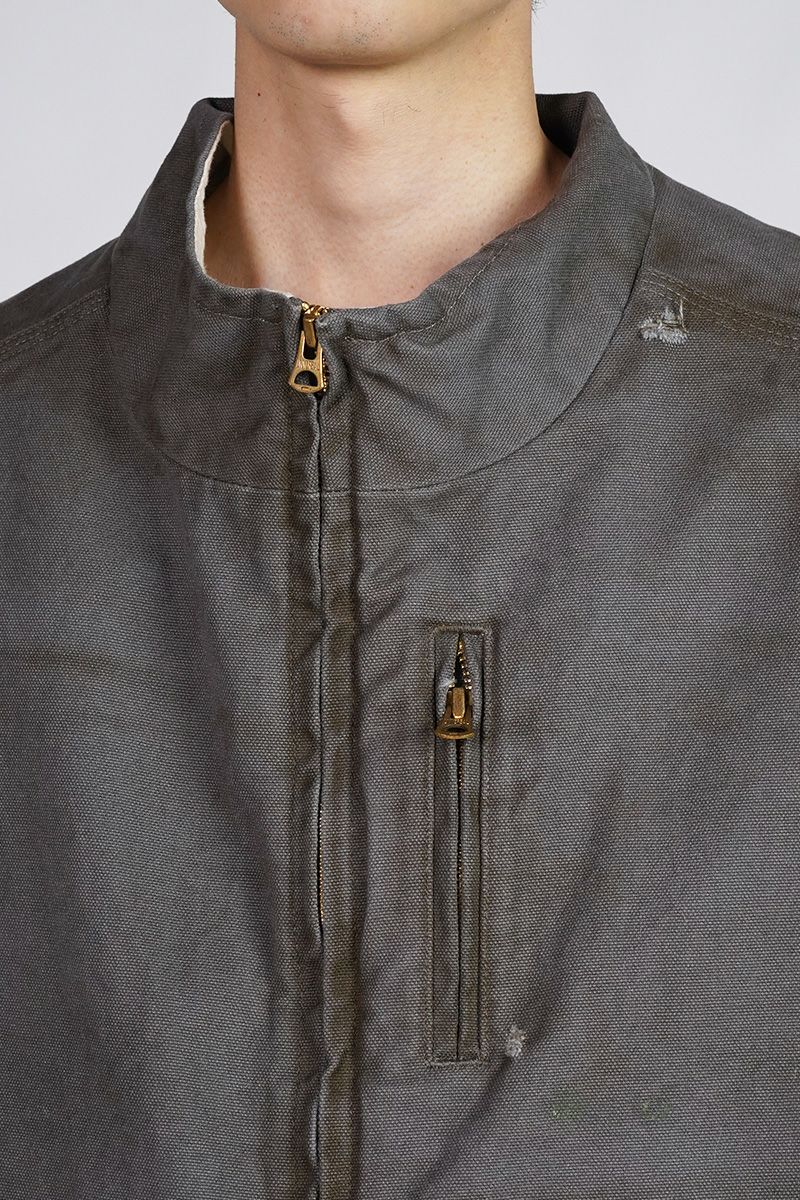【KAMIYA】 BORO Duck Vest グレー　カミヤ KAMIYA - ボロダックベスト - BORO Duck Vest GREY | ADDICT WEB