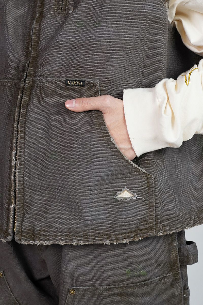 KAMIYA(カミヤ)BORO Duck Vest ボロダックベスト G13VT025 -4