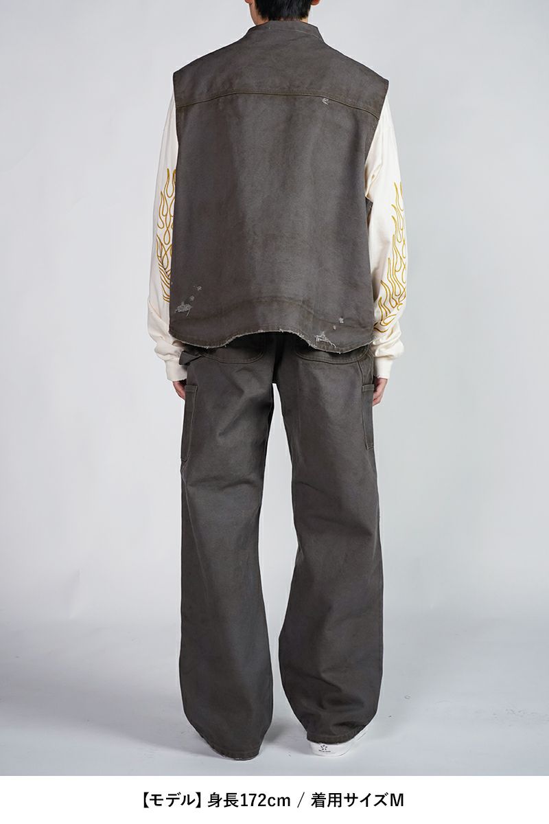 KAMIYA(カミヤ)BORO Duck Vest ボロダックベスト G13VT025 -6