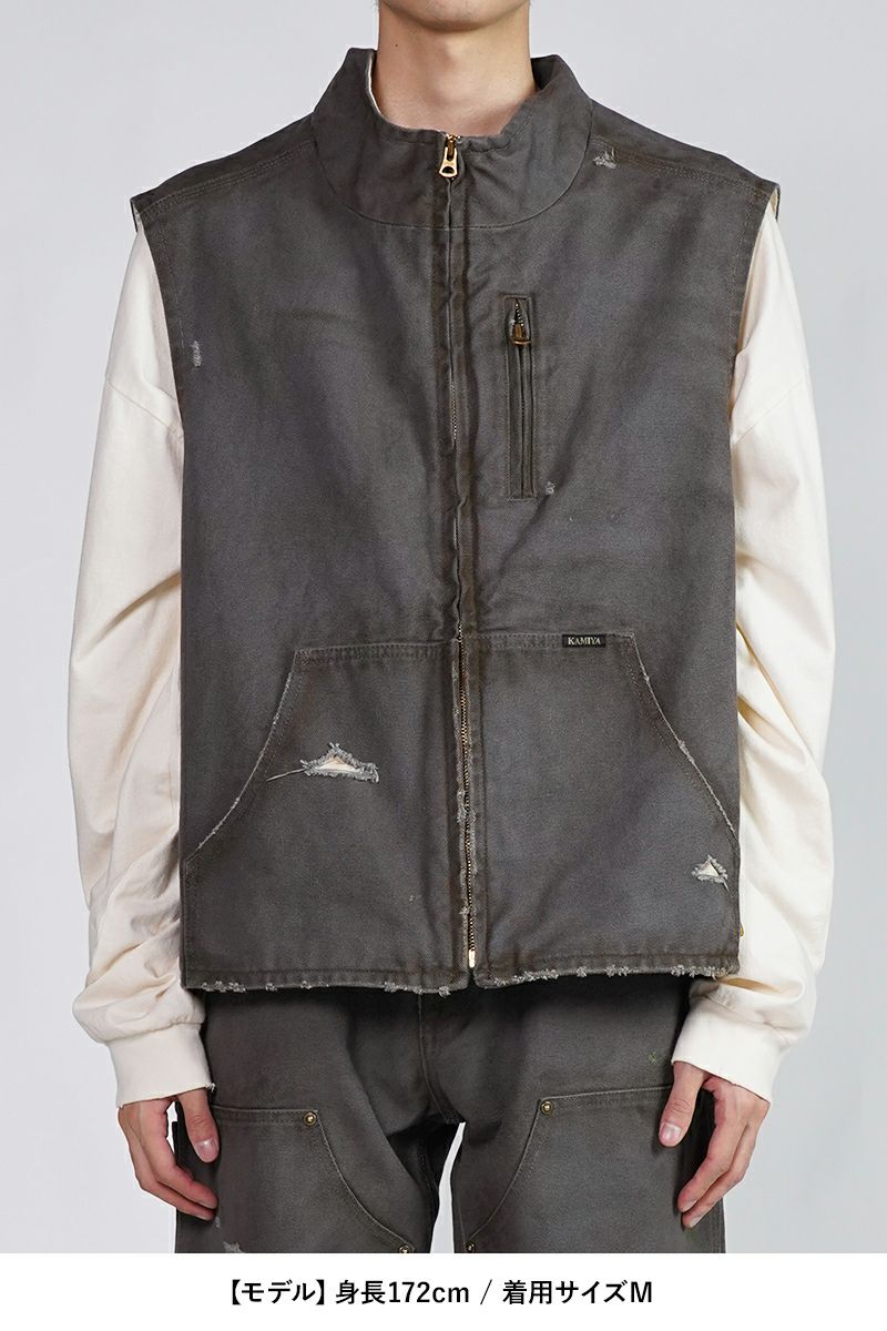 KAMIYA(カミヤ)BORO Duck Vest ボロダックベスト G13VT025 -7