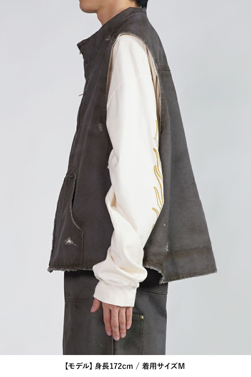 KAMIYA(カミヤ)BORO Duck Vest ボロダックベスト G13VT025 -8