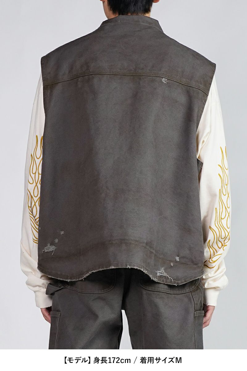 KAMIYA(カミヤ)BORO Duck Vest ボロダックベスト G13VT025 -9