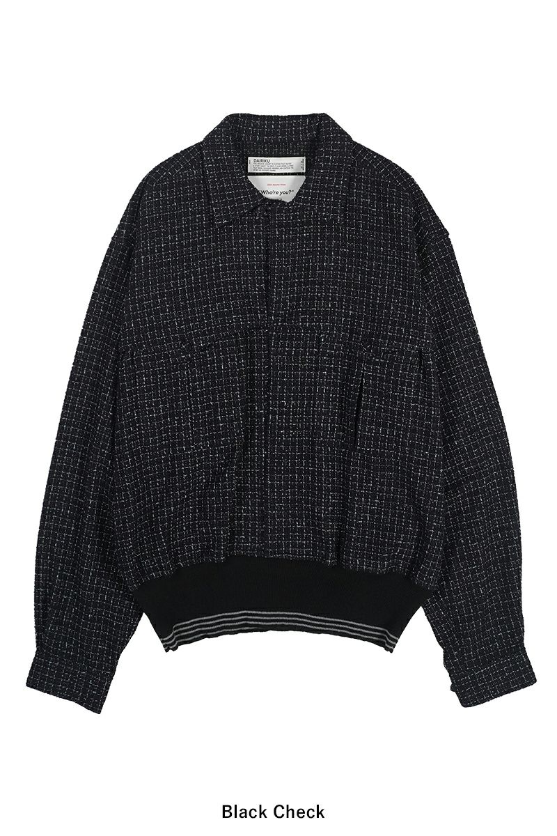 DAIRIKU(ダイリク)Tweed Mountain Rib Shirt ツイードマウンテンリブシャツ 24AWT W-3 -11