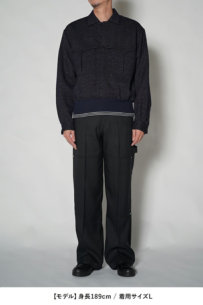 トップス DAIRIKU 24aw Tweed Mountain Rib Shirts DAIRIKU 【ダイリク】 Tweed Mountain Rib Shirt Lame Navy(24AW