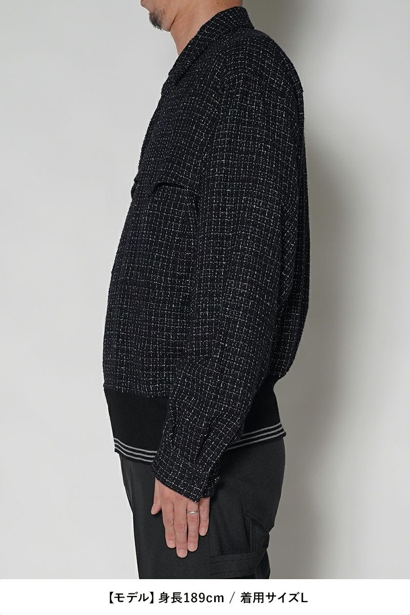 DAIRIKU(ダイリク)Tweed Mountain Rib Shirt ツイードマウンテンリブシャツ 24AWT W-3 -22