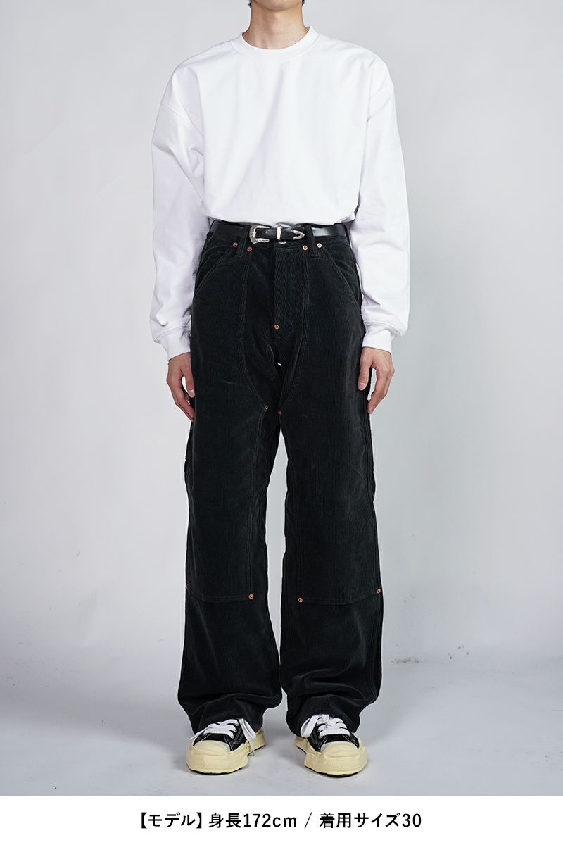 SUGARHILL シュガーヒル コーデュロイ ダブルニー パンツ ブラック SUGARHILL（シュガーヒル）のCORDUROY BELL BOTTOM DENIM PANTS
