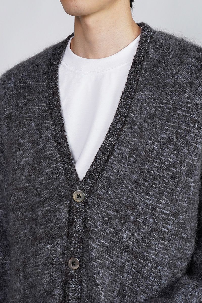 新品　23ss SUGARHILLシュガーヒル　モヘアニットカーディガン　日本製 SUGARHILL MOHAIR CARDIGAN(BLACK × BROWN)｜シュガーヒル