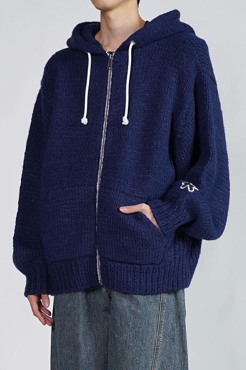 RICE NINE TEN(ライスナインテン)HAND KNITTED ZIP HOODIE 手編みジップフーディー HKN-ZH -1