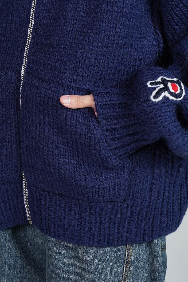RICE NINE TEN(ライスナインテン)HAND KNITTED ZIP HOODIE 手編みジップフーディー HKN-ZH -3