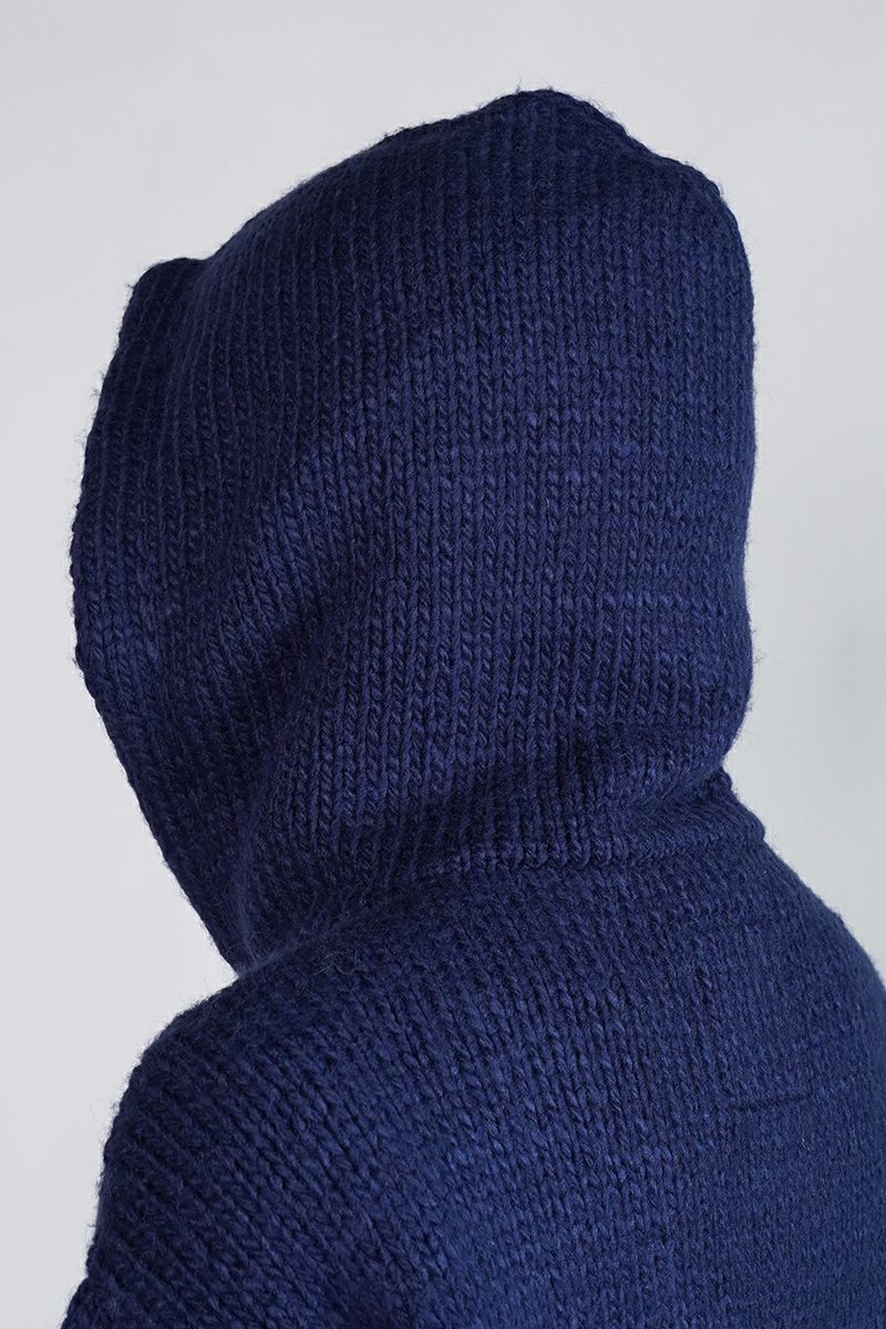 【半額】RICE NINE TEN ハンドニット ジップフーディ ネイビー RICE NINE TEN /ハンドニット ジップフーディー | RICE NINE TEN