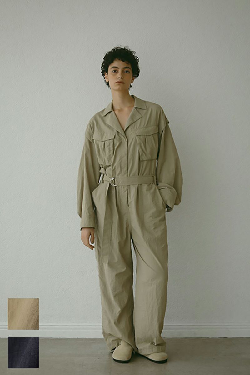 ETRE TOKYO(エトレトウキョウ)ベルテッドナイロンジャンプスーツ 1224530112