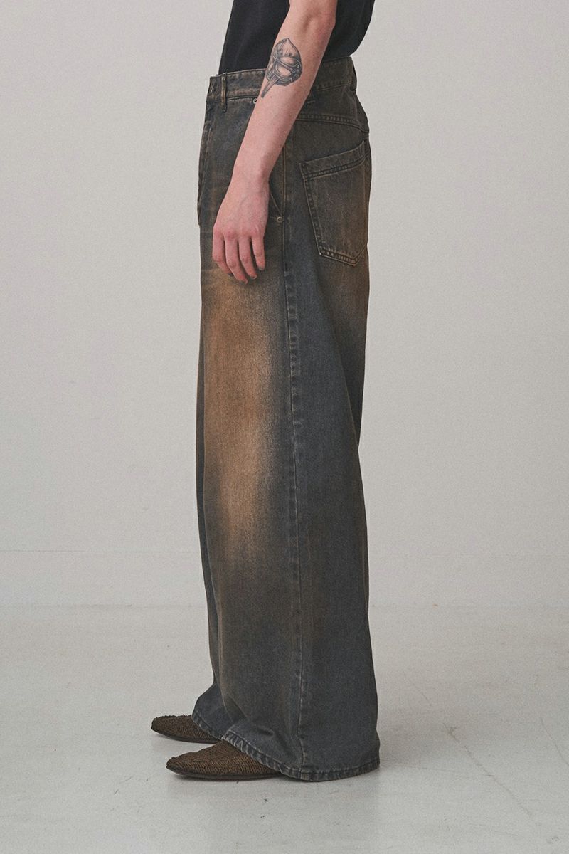 JUHA(ユハ)RUST BAGGY DENIM PANTS ラストバギーデニムパンツ 10200801-1 -2