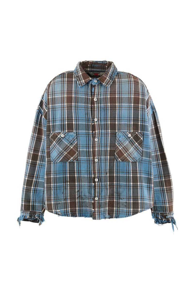 SAINT Mxxxxxx(セントマイケル)SM-YS1-0000-024 / FRANNEL SHIRT / BLUE+GRAY フランネルシャツ