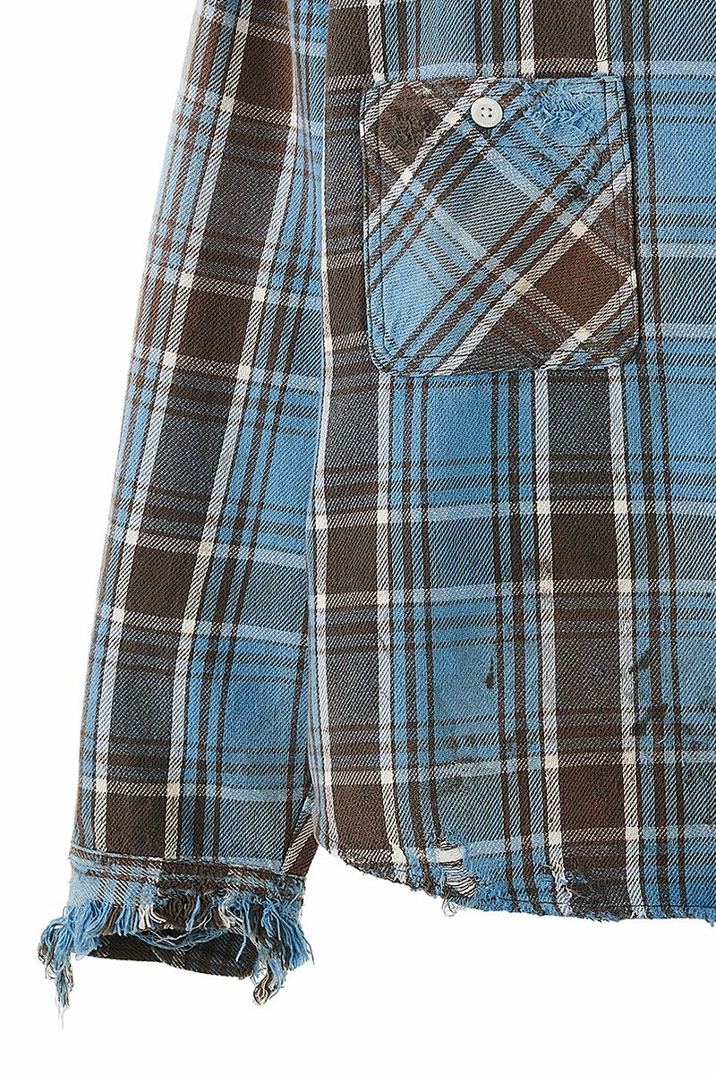 SAINT Mxxxxxx(セントマイケル)SM-YS1-0000-024 / FRANNEL SHIRT / BLUE+GRAY フランネルシャツ -2