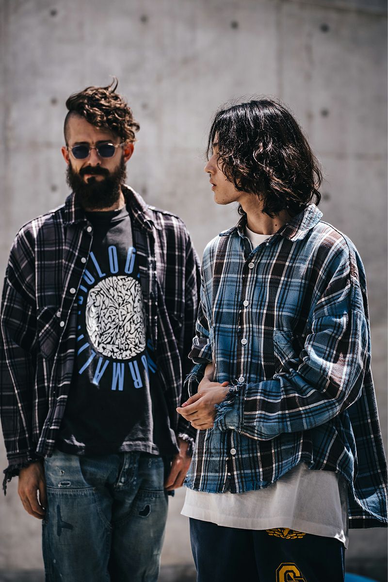 SAINT Mxxxxxx(セントマイケル)SM-YS1-0000-024 / FRANNEL SHIRT / BLUE+GRAY フランネルシャツ -3